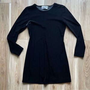 Vintage 90s Black Velvet Long Sleeve Dress